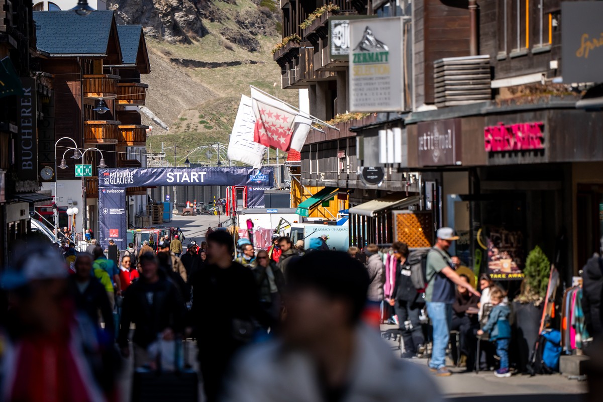 The start arch is photographed before the start of Patrouille des Glaciers, one of the toughest ski mountaineering races in the world, which runs from Zermatt to Verbier, where teams prepare to cover  ...