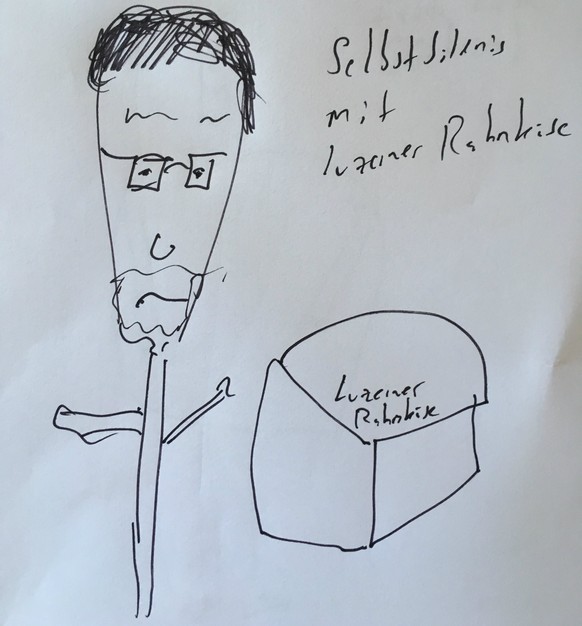 «Selbstbildnis mit Luzerner Rahmkäse», Lukas Linder, 2018.