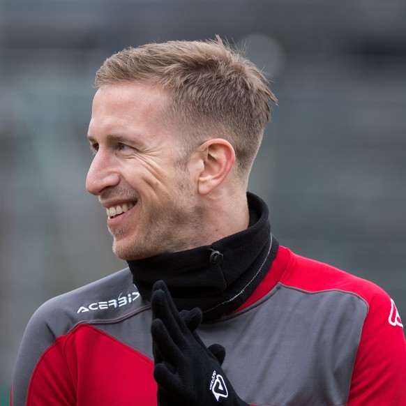 Marc Janko, neuer Spieler des FC Lugano, wahrend eines Training des FC Lugano nach seiner Vertragsunterzeichnung, am Dienstag, 6. Februar 2018, in Lugano. (KEYSTONE/Ti-Press/Pablo Gianinazzi)