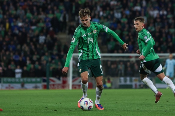 Fussball, UEFA European Qualifiers / WM Qualifikation Europa Gruppe A - 8.Spieltag Nordirland - Deutschland 13.10.2025, National Stadium at Windsor Park Isaac Price Nordirland, 14 Belfast National Sta ...