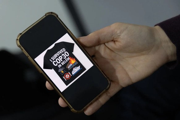 Dieses Bild für ein mögliches T-Shirt kursierte am Freitagabend unter den Teilnehmenden der COP 30.