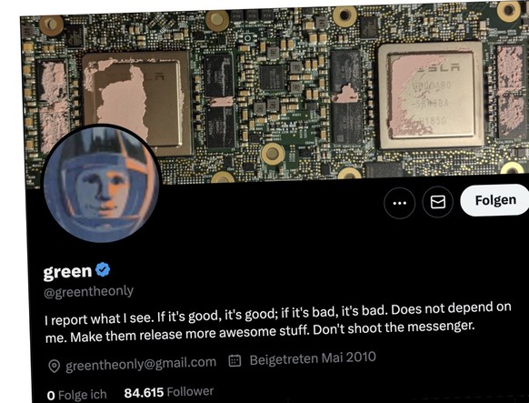 Tesla-Hacker, der bei X unter dem Nutzernamen @greentheonly agiert.