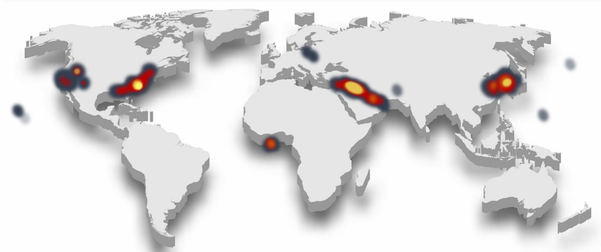 hotspots von uap sichtungen