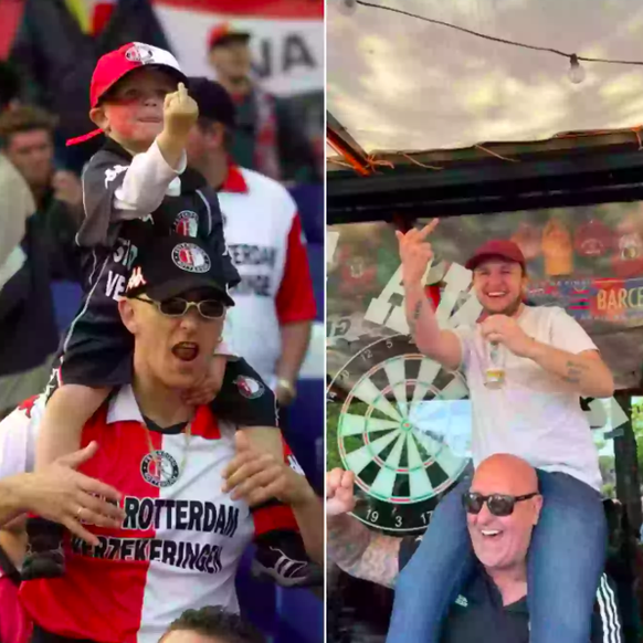 Mikey Wilson ist der Feyenoord-Fan, dessen Foto wegen des Mittelfingers zum Meme wurde.