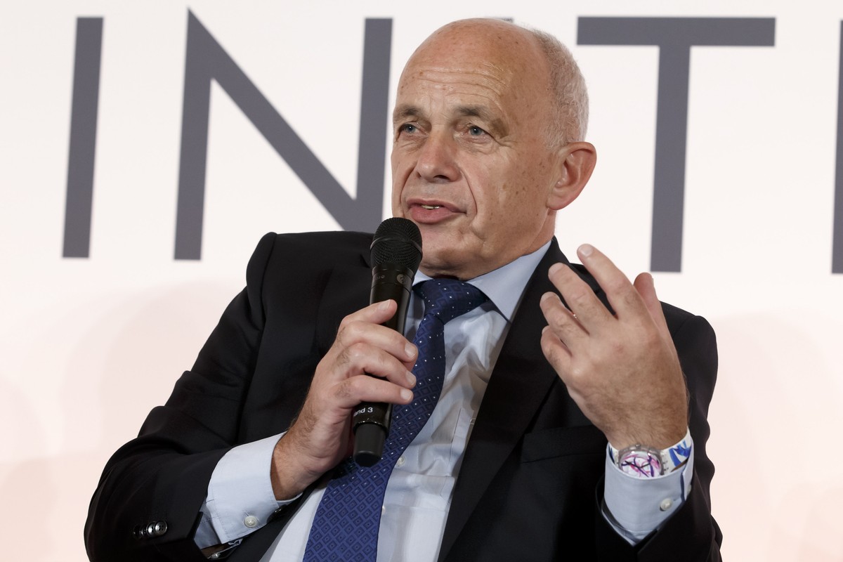 epa07813313 Swiss President Ueli Maurer speaks to the media after the kick-off of Swiss Digital Initiative, during a press conference, in Geneva, Switzerland, 02 September 2019. EPA/SALVATORE DI NOLFI