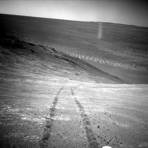 Ein Staubteufel auf dem Mars, aufgenommen von «Opportunity».