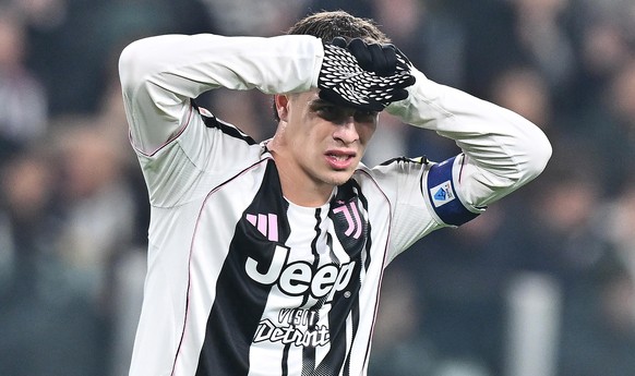epa12565671 Juventus&#039; Kenan Yldiz in action during the Italian Cup round of 16 soccer match between Juventus FC and Udinese Calcio at Allianz Stadium in Turin, Italy, 02 December 2025. EPA/ALESSA ...
