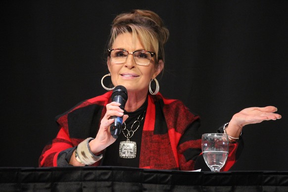 Republican Sarah Palin, a candidate for Alaska's only seat in the US House, answers a question at a forum on Saturday, Oct. 1.  December 22, 2022, in Anchorage, Alaska.  Palin takes on U.S. Representative Mary Peltola, a De…