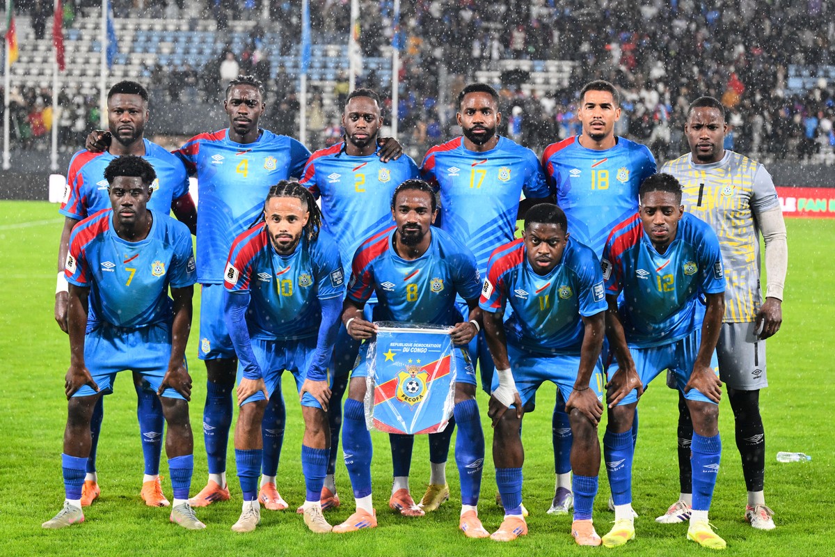FILE - Congo players pose for a team photo before a World Cup qualifying soccer match against Cameroon, Thursday, Nov. 13, 2025, in Rabat, Morocco. (AP Photo, File)
WCup Congo Soccer