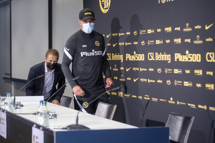 YB Trainer David Wagner spricht an der Vorsaison Pressekonferenz der Berner Young Boys, am Mittwoch 14. Juli 2021 in Bern. (KEYSTONE/Marcel Bieri)