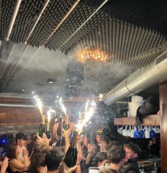 Crans Montana Decke Feuer