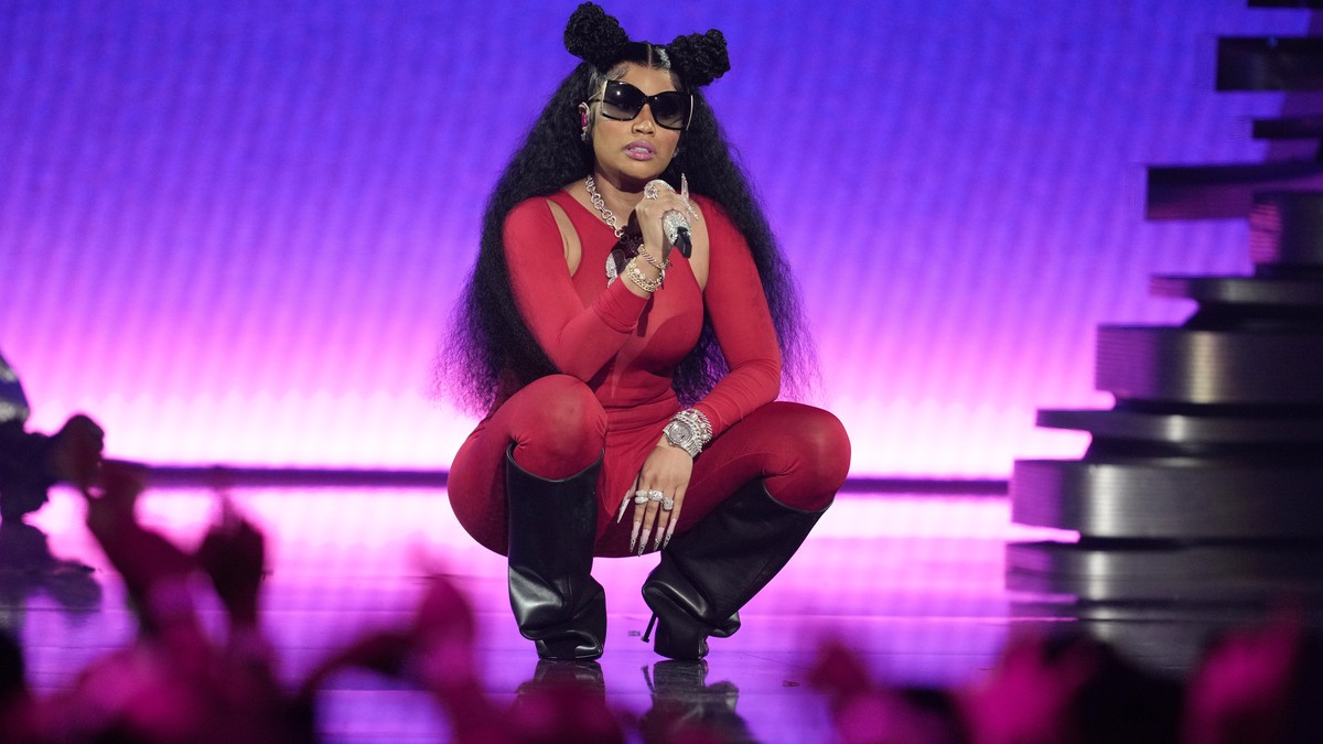 Nicki Minaj performs during the MTV Video Music Awards on Tuesday, Sept. 12, 2023, at the Prudential Center in Newark, N.J. (Photo by Charles Sykes/Invision/AP)
Nicki Minaj