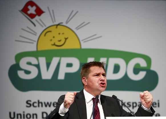 Toni Brunner an der Delegierten-Versammlung in Wil.