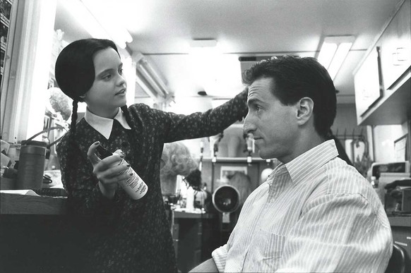 Christina Ricci and writer Paul Rudnick on the set of Addams Family Values.  movie movie http://www.thisisnotporn.net/?s=christina+ricci