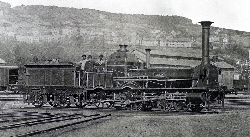 SNB Lokomotive Nr. 3 «Rhein» (Bild ca. 1867)