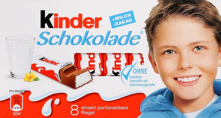 Ist (bald) nicht mehr: Der Strahle-Kevin auf der Verpackung der Kinder Schokolade.