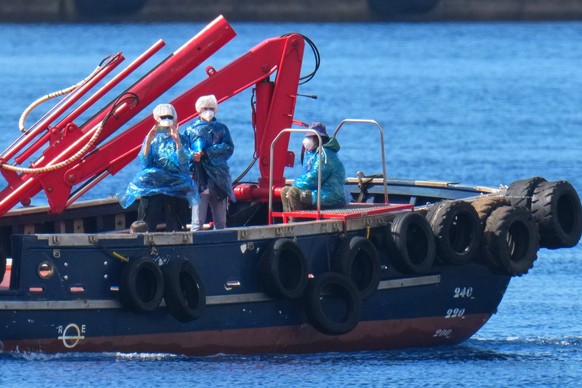 Passengers are disembarked from the hantavirus-stricken cruise ship MV Hondius at the port of Granadilla in Tenerife, Canary Islands, Spain, Sunday, May 10, 2026. (AP Photo/Manu Fernandez)
Spain Hanta ...