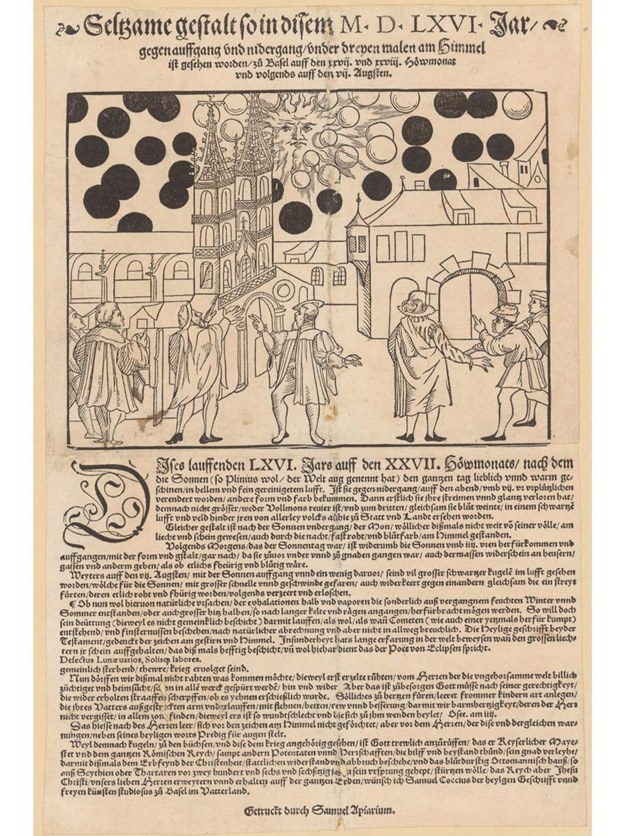 Kugelerscheinungen in Basel 1566.