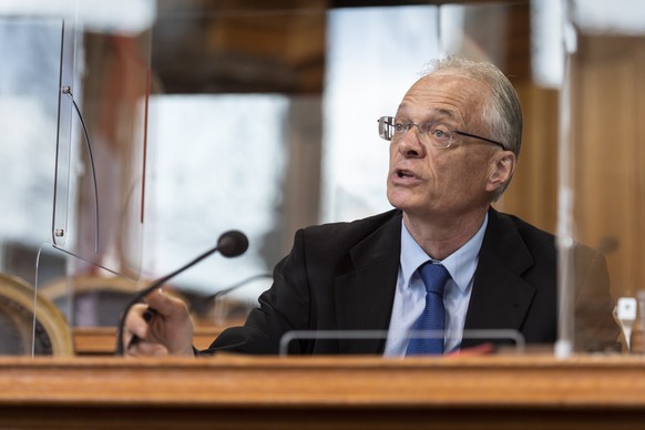 Thomas Minder, Parteilos-SH, spricht zur Kleinen Kammer an der Herbstsession der Eidgenoessischen Raete, am Donnerstag, 16. September 2021 im Staenderat in Bern. (KEYSTONE/Alessandro della Valle)