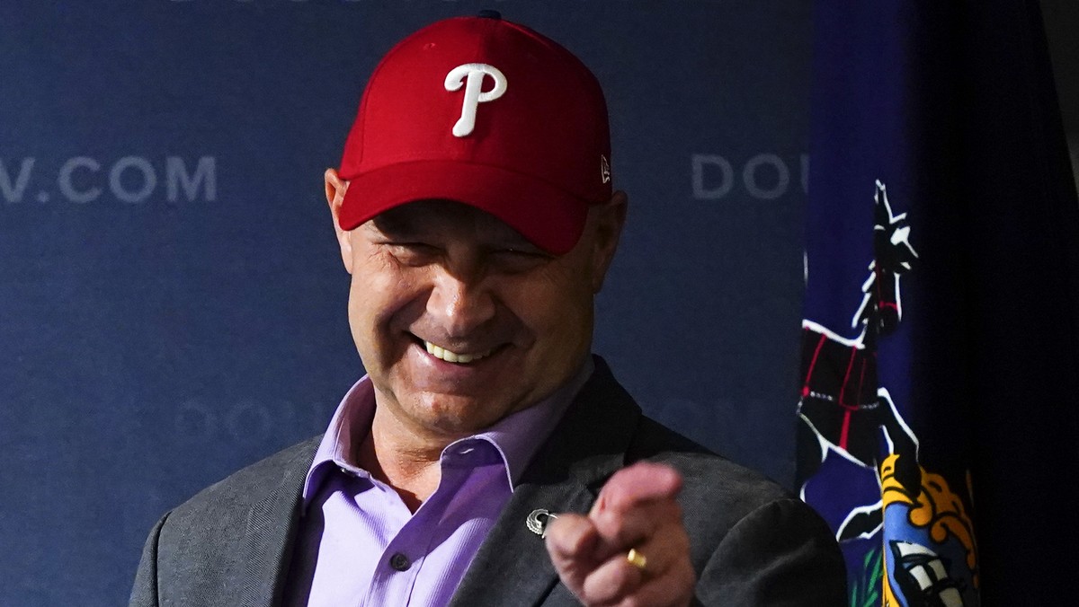 State Sen. Doug Mastriano, R-Franklin, a Republican candidate for governor of Pennsylvania, gestures during a campaign event in York, Pa., Tuesday, Oct. 25, 2022. (AP Photo/Matt Rourke)
Doug Mastriano