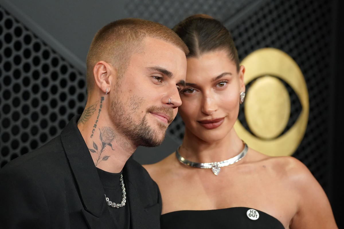 Justin Bieber, left, and Hailey Bieber arrive at the 68th annual Grammy Awards on Sunday, Feb. 1, 2026, in Los Angeles. (Photo by Jordan Strauss/Invision/AP)
Justin Bieber,Hailey Bieber
