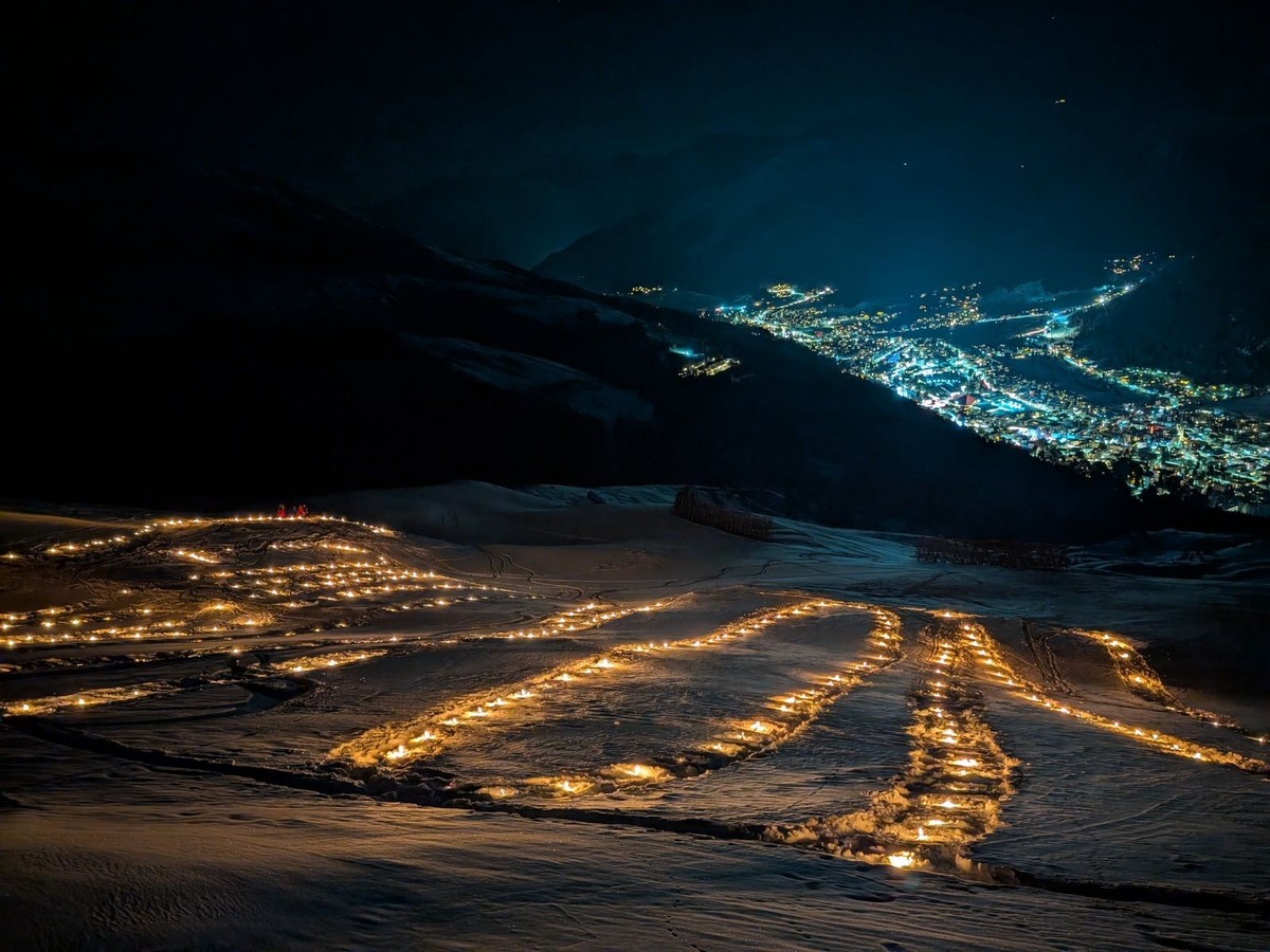 Der Blick vom Grüniberg nach Davos.