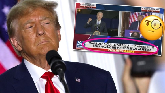 Donald Trump and a screenshot from Fox News showing the fade-in: 