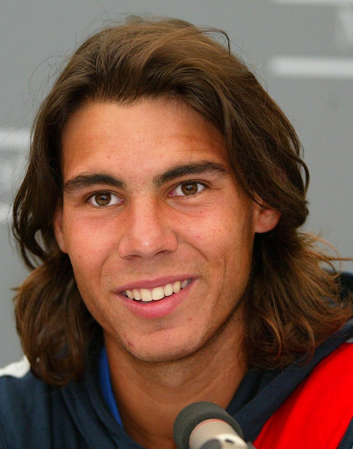 Spanish tennis player Rafael Nadal, winner in this year's French Open, speaks during a press conference during the Weissenhof ATP tennis tournament in Stuttgart, Germany, Tuesday, 19 July 2005. N ...