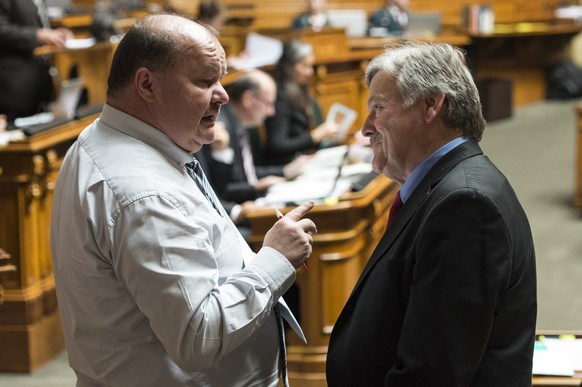 Felix Müri (links) mit Hans Fehr im Parlament.