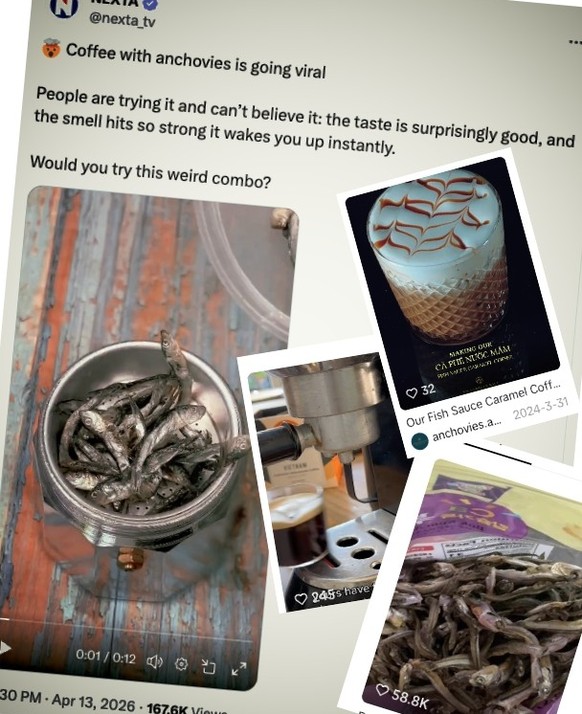 Sardellen-Espresso auf den Socials