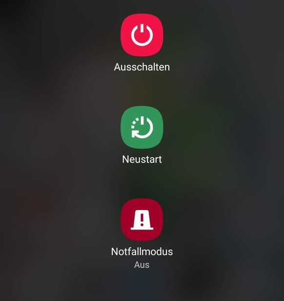 Bei Samsung kann das Handy mit langem Drücken des Power-Buttons in den Notfallmodus versetzt werden.