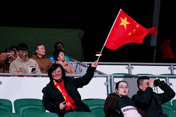 Perth, Austalia, July 22nd 2023: Fan of China during the FIFA Womens World Cup 2023 Group D football match between Denmark and China at Perth Rectangular Stadium in Perth, Australia. Daniela Porcelli  ...