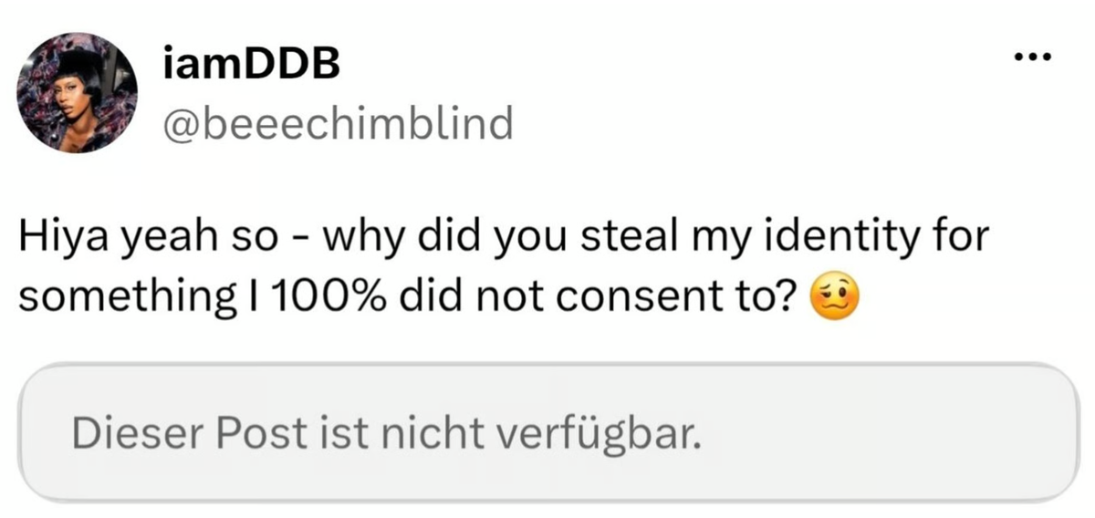 In einem Tweet wendet sich IAMDDB an Israels X-Account - kurz darauf verschwand das KI-Video.