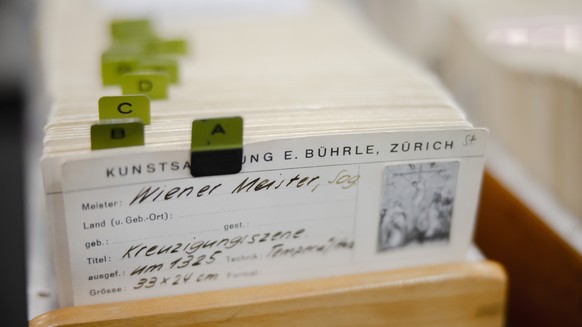 Dokumente des Archivs der Sammlung E.G. Buehrle waehrend einer Medienkonferenz zur Provenienz-Forschung der Sammlung E.G. Buehrle im Kunsthaus Zuerich, am Mittwoch, 15. Dezember 2021 in Zuerich. (KEYS ...
