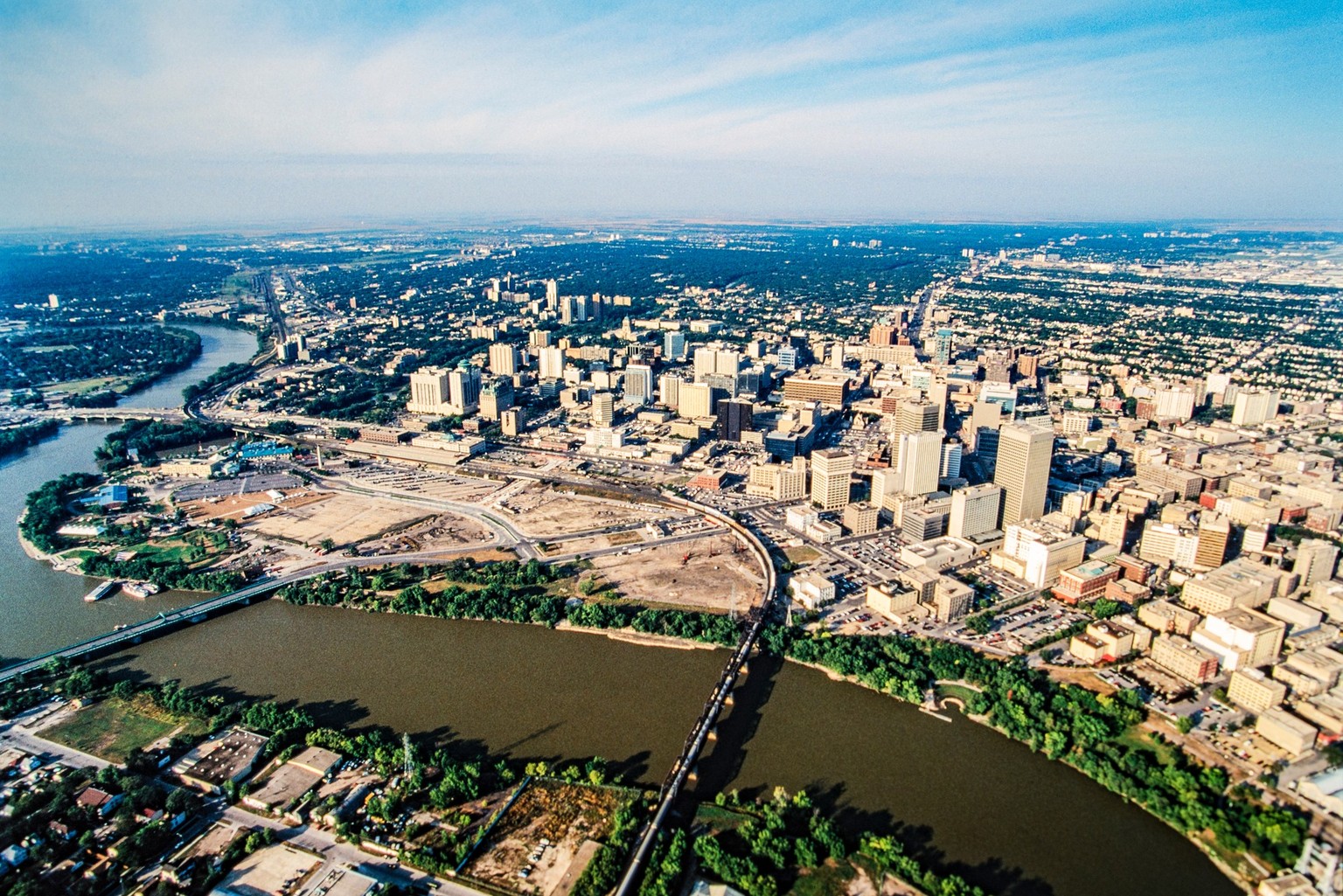 Aerial of Winnipeg, Manitoba, Canada