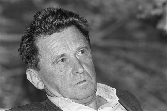 Der Filmregisseur Jean-Marie Straub, aufgenommen im Rahmen des Festival del Film Locarno am 12. August 1992. (KEYSTONE/DELAY/Str)