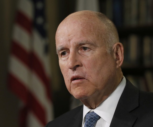Gov. Jerry Brown discusses the goals of the global climate summit he is hosting in San Francisco and legislation he signed directing California to phase out fossil fuels for electricity by 2045 during ...