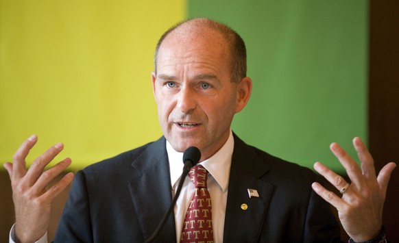 FILE - In this Aug 13, 2009 file photo CEO of German Tengelmann Group Karl-Erivan W. Haub talks at a press conference in Muelheim, western Germany. Authorities in Switzerland and Italy are searching f ...