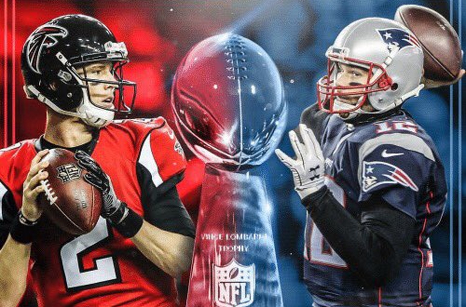 Matt Ryan gegen Tom Brady heisst heute das grosse Duell im Super Bowl.