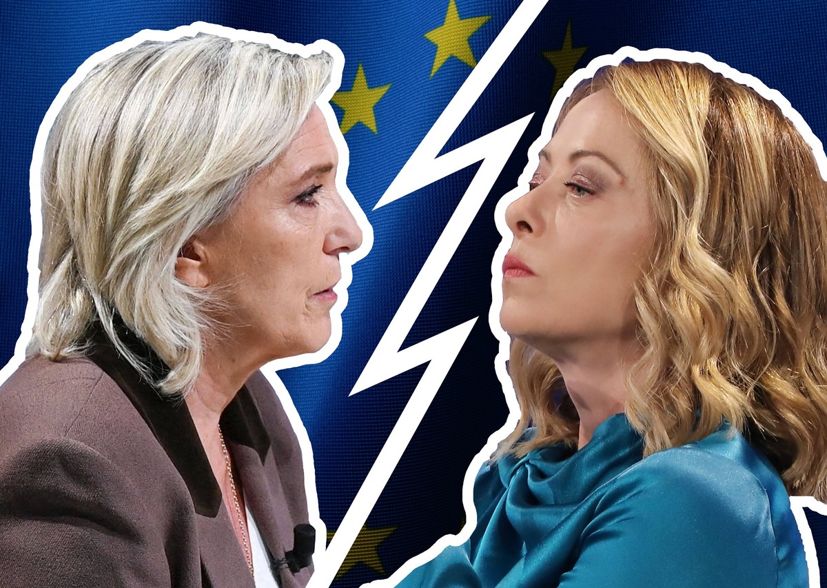 giorgia meloni und marine le pen gegenüberstellung, rivalität
