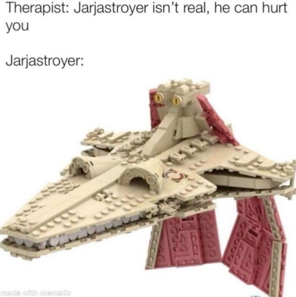 star wars memes

https://www.reddit.com/r/starwarsmemes/comments/1bofutx/jarjarstroyer/