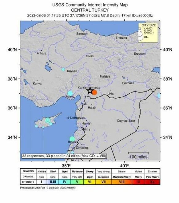 Earthquake Turkey epicenter