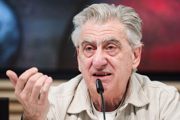 Nick Hayek, CEO Swatch Group AG, speaks, during a press conference to present the annual results for 2023, this Thursday 21 March 2024, in Biel. (KEYSTONE/Adrien Perritaz)