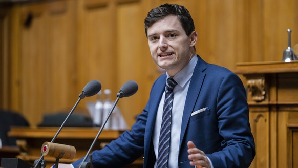 Benjamin Fischer, SVP-ZH, spricht zur Grossen Kammer, an der Wintersession der Eidgenoessischen Raete, am Donnerstag, 1. Dezember 2022 im Nationalrat in Bern. (KEYSTONE/Alessandro della Valle)