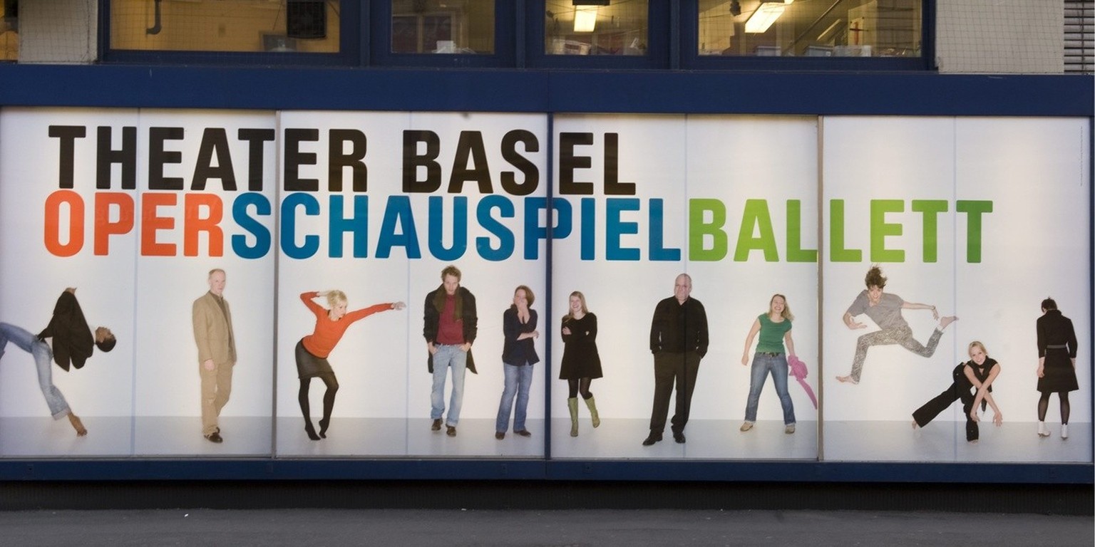 Werbeplakat fuer dasTheater Basel, die Oper, das Schauspielhaus und das Ballett in Basel am Samstag, 5. Februar 2011. (KEYSTONE/Georgios Kefalas) ..