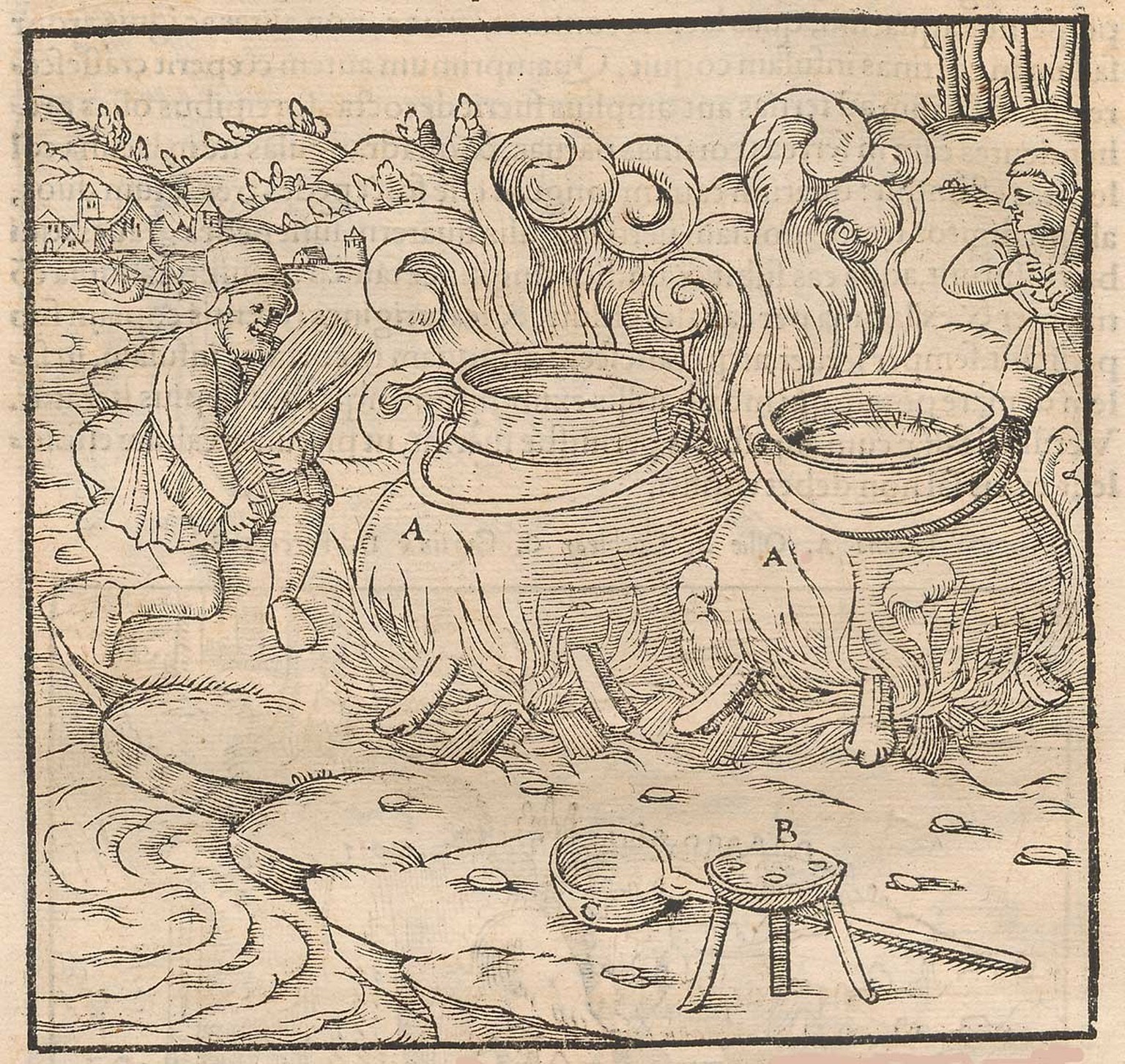 Salzgewinnung aus Meersalz, aus «De re metallica libri XII», 1556.
https://ad.e-pics.ethz.ch/catalog/ETHBIB.AD-v1.0/r/5116/viewmode=infoview