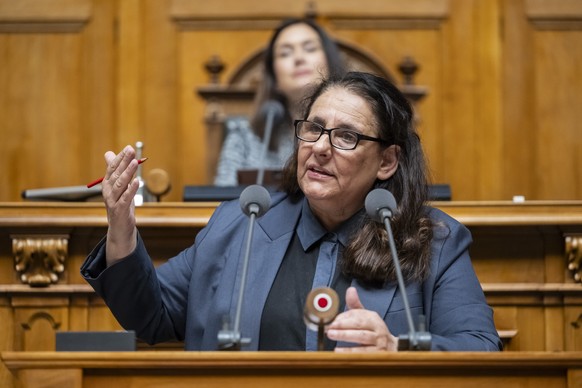 Jacqueline Badran, SP-ZH, spricht zum Zollgesetz, an der Fruehjahrssession der Eidgenoessischen Raete, am Mittwoch, 6. Maerz 2024 im Nationalrat in Bern. (KEYSTONE/Alessandro della Valle)