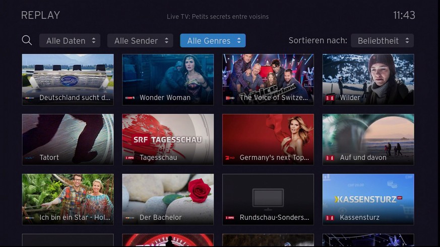 Bislang konnte nur nach Datum, Sender und Beliebtheit sortiert werden.
