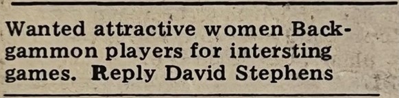 Long Lost Personals - Dating-Annoncen anno dazumal.

https://www.instagram.com/longlostpersonals/