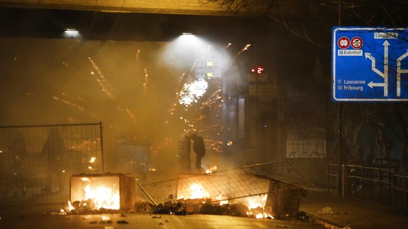 Reitschule in Bern während der Krawalle.